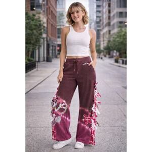 ✨ Shuggie Fierce Upcycled BeBe Wide-Leg Sweatpants – Size L (Perfect for M) ✨